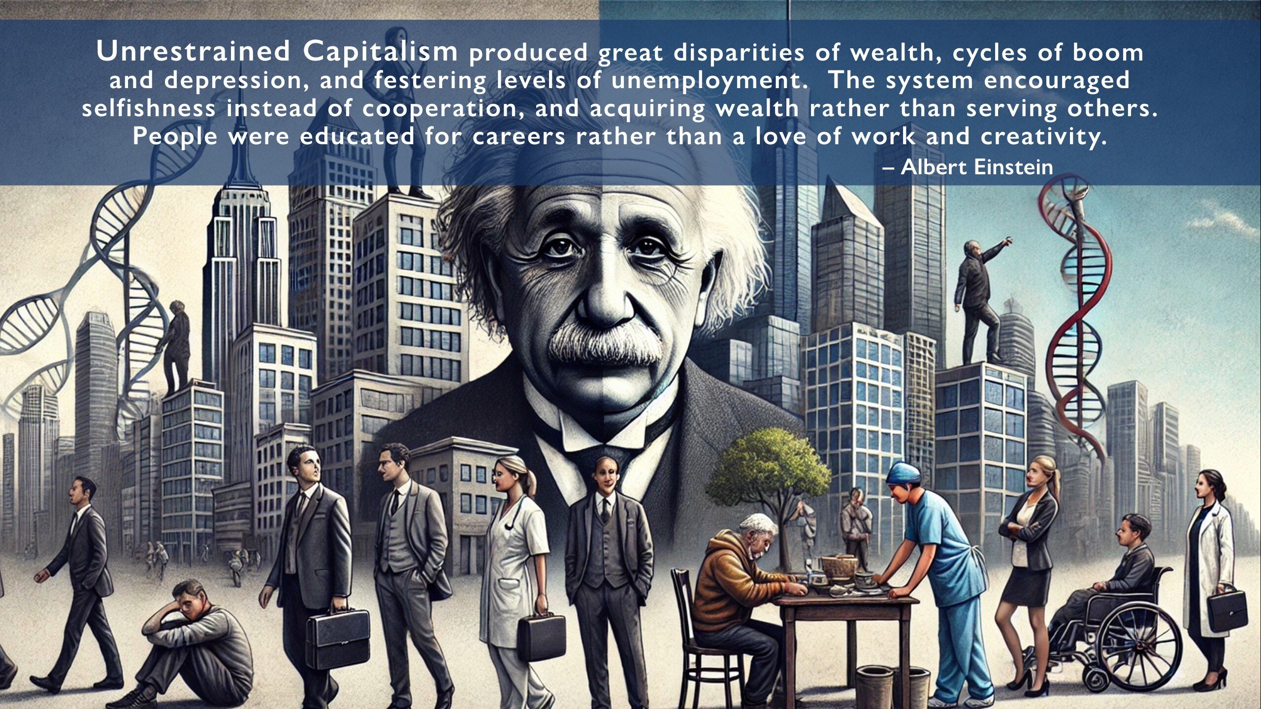 Quote by Albert Einstein on Unrestrained Capitalism