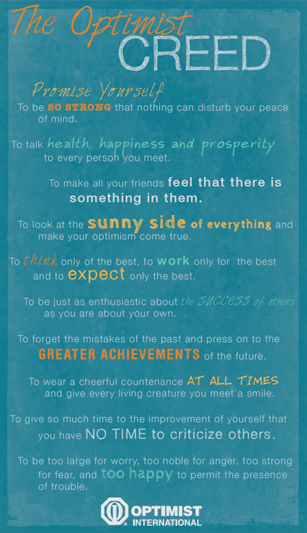 The Optimist Creed